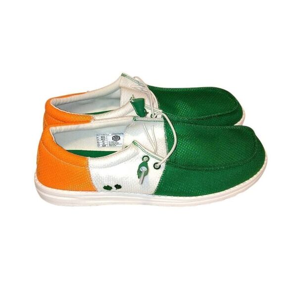 Hey Dude Lucky Irish Drinking Beer Sla'inte Shoes Size 14 NWOT